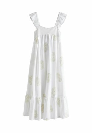 EMBROIDERED MIDI - Trikotaažkleit - white