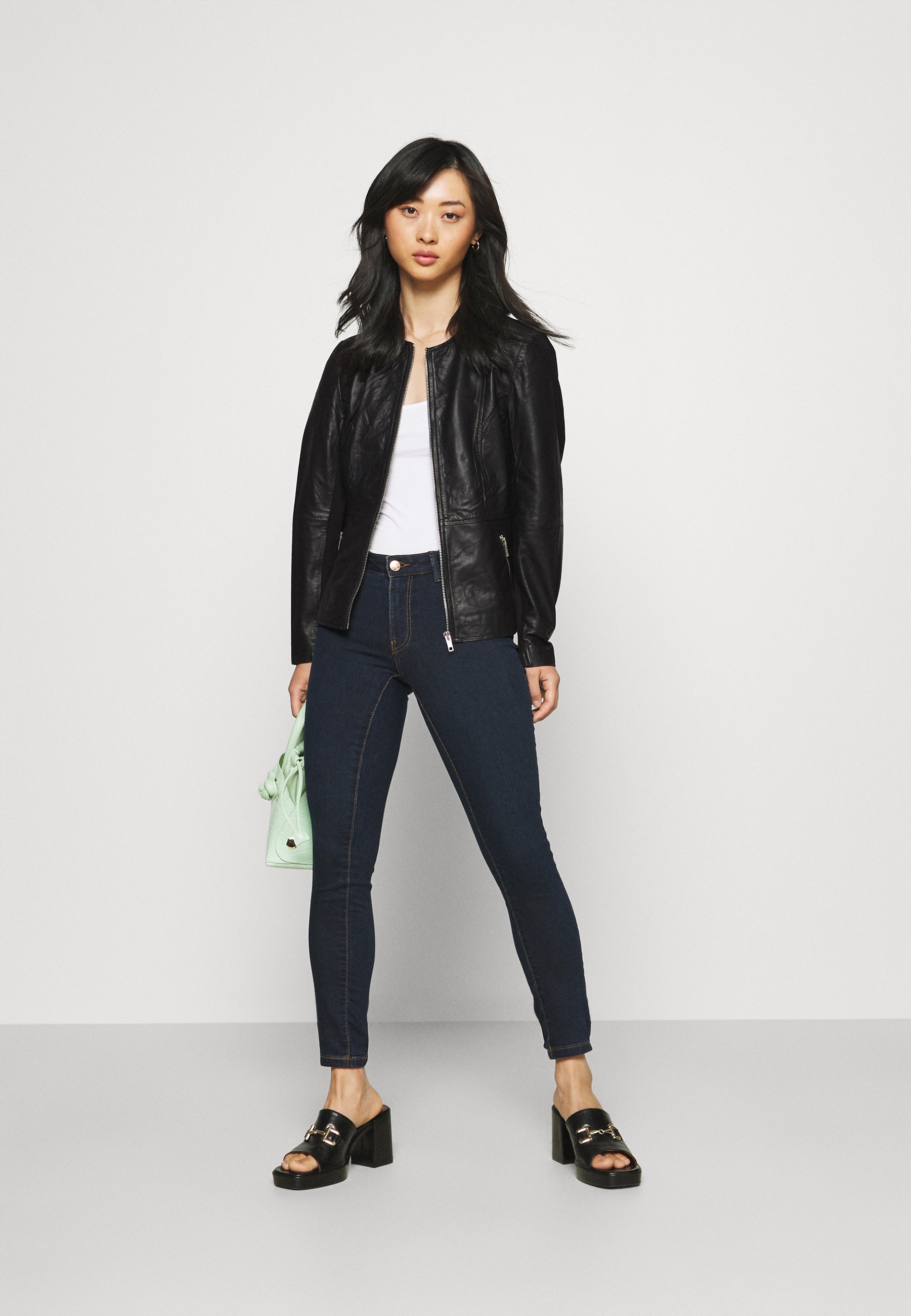 yas petite leather jacket