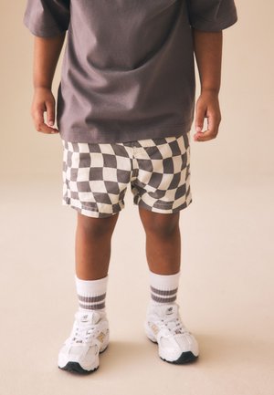 Next, PULL-ON SHORTS  - REGULAR FIT - Shorts - grey/white checkerboard