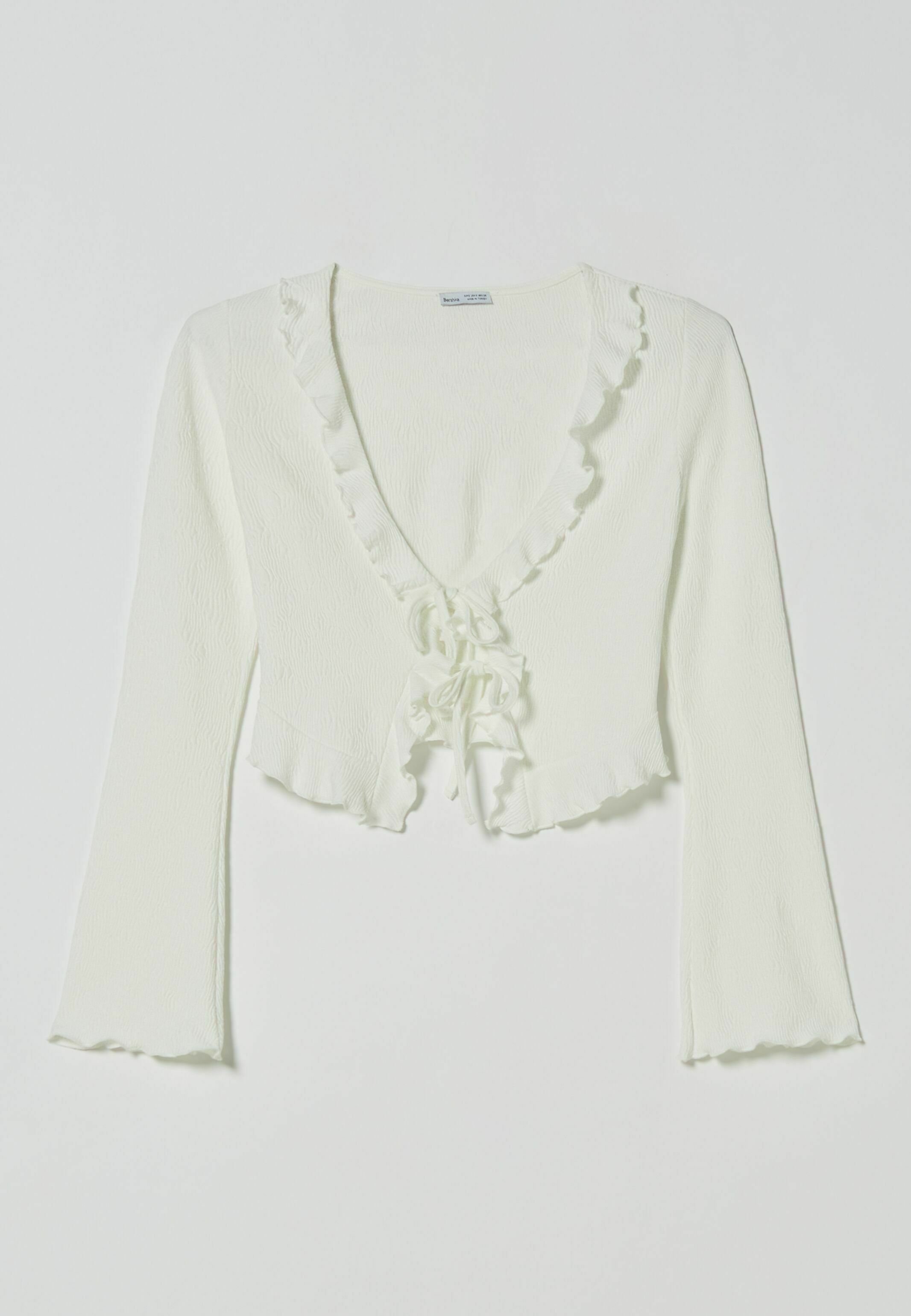 bershka white long sleeve top