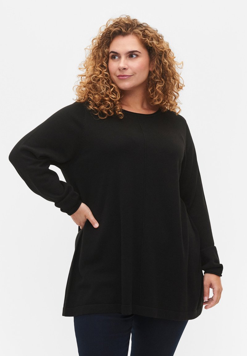 Zizzi IN BLEND - Strickpullover - black