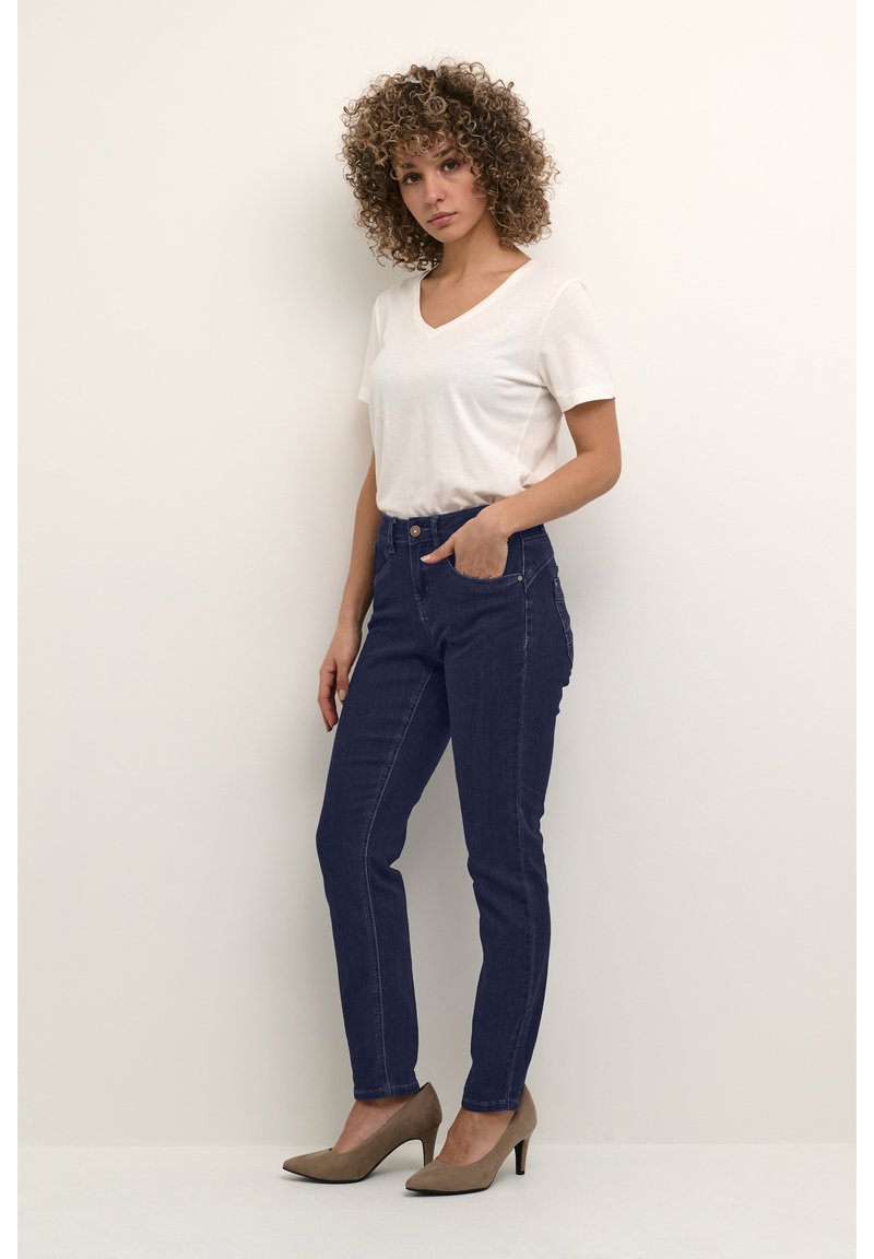 Cream Slim fit jeans donkerblauw denim