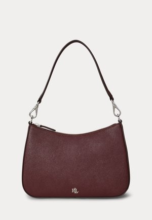 Lauren Ralph Lauren, CROSSHATCH LEATHER MEDIUM DANNI BAG - Bolso de mano - dark garnet