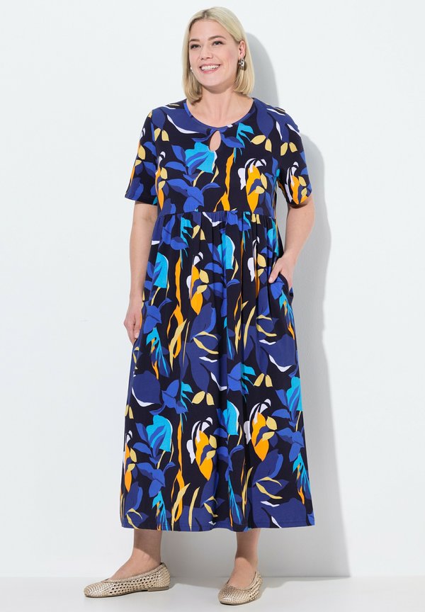 TROPICAL PRINT EMPIRE - Jerseykleid - marine