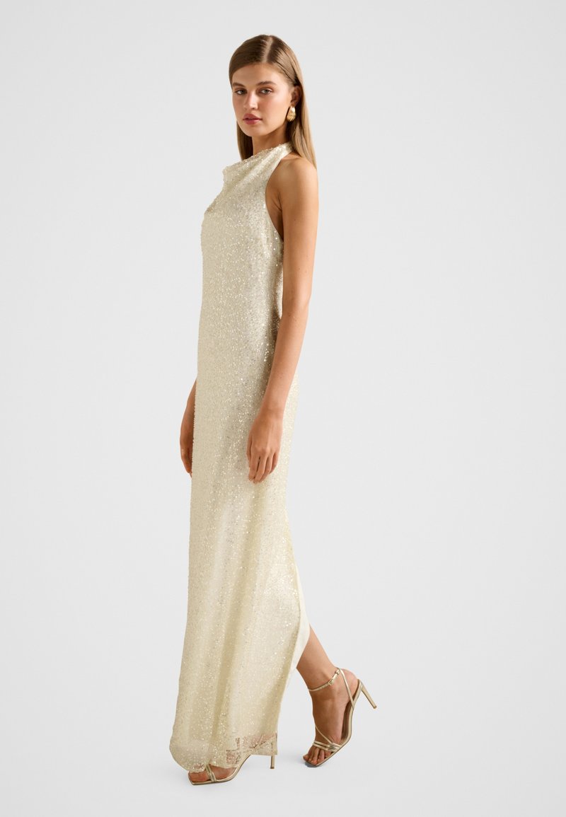 forever new champagne dress Forever New Zinnia A-Line Cape Maxi Dress, Champagne