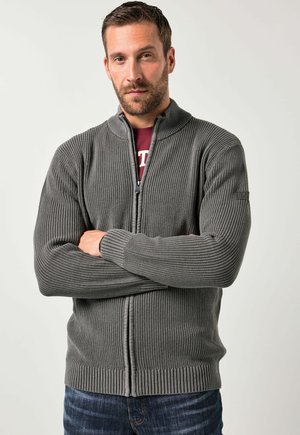 STAND-UP COLLAR, ZIP FASTENING, VINTAGE LOOK - Strickjacke - anthracite