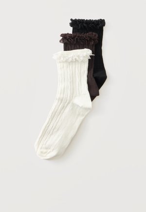 ONLY, ONLOLIVIA 3 PACK - Sukat - off-white/black/brown