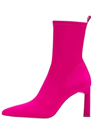 Enkellaarsjes met hoge hak - neon pink