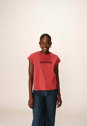 POMELO - T-shirt imprimé - terracotta