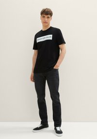 TOM TAILOR DENIM LOGO - Apdrukāts T-krekls - deep black