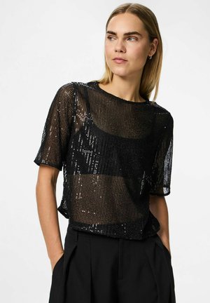 PCJACK O NECK TEE - T-Shirt print - black