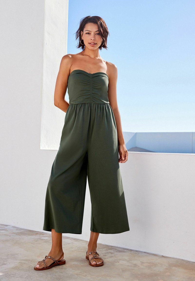 Next BANDEAU JERSEY CULOTTE JUMPSUIT Jumpsuit khaki green/groen