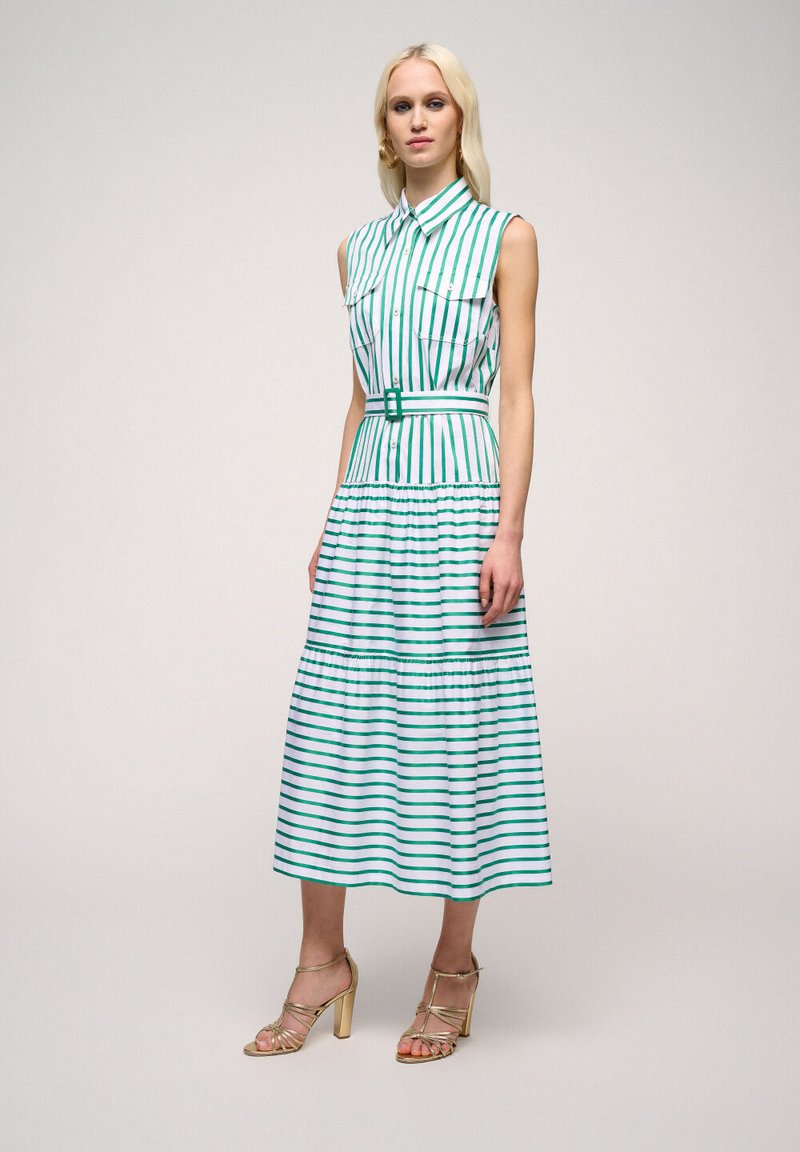 Luisa Spagnoli PELLICOLA - Skjortklänning - var bianco verde