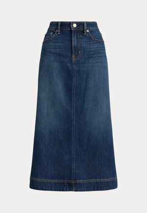 Lauren Ralph Lauren, DENIM A-LINE MIDI SKIRT - Jupe en jean - marina wash
