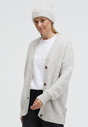 MIT V-AUSSCHNITT - Strickjacke - cozy grey melange