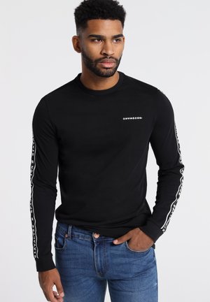 TAPES GRAFIK ZURUCK - Long sleeved top - schwarz