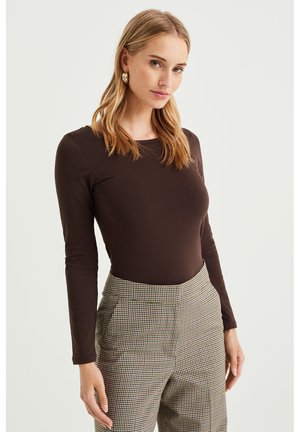 WE Fashion Pikkade varrukatega topp - brown