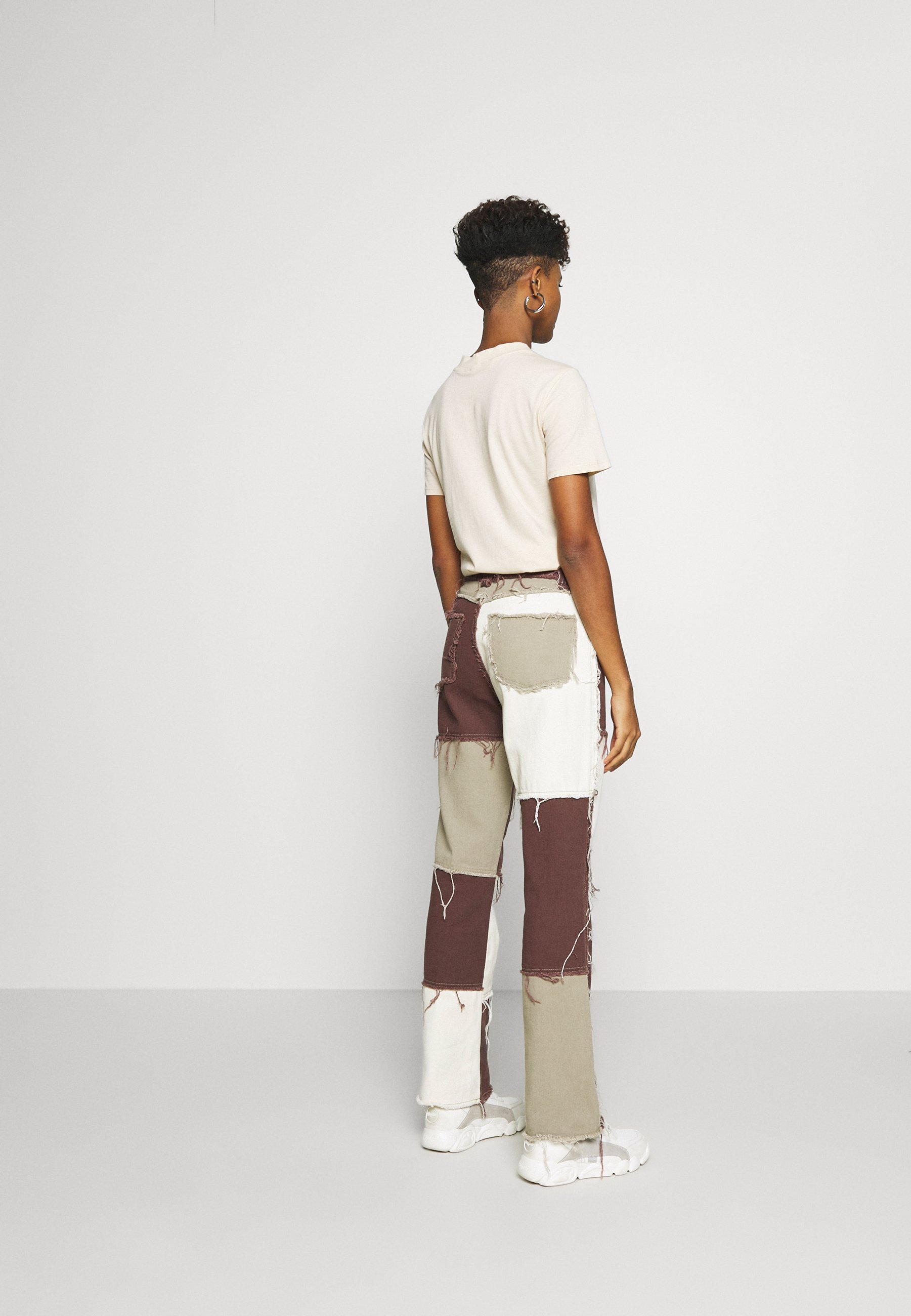 Brown patchwork jeans jaded london Clearance