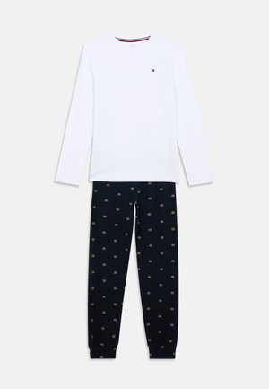 CUFFED PRINT SET - Pižamos komplektas - white/dark blue