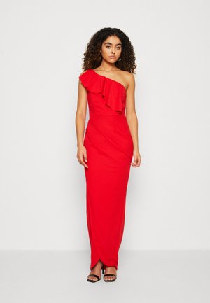 WAL G. KELLY RUFFLE MAXI - Φόρεμα από ζέρσεϊ - red