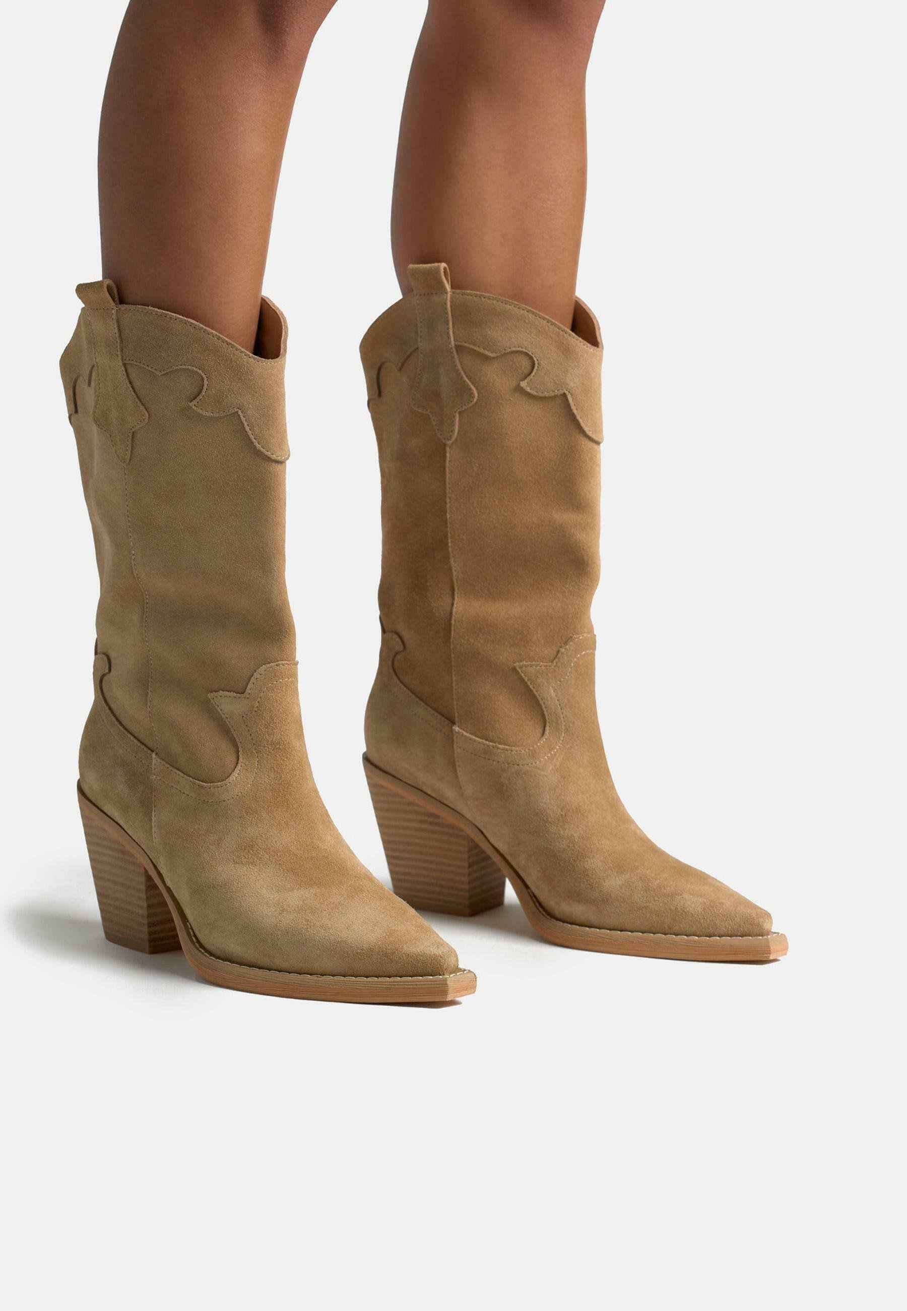 Tacón Alto Botas Cafe Claro Mujer Alma En Pena Botas De Tacón