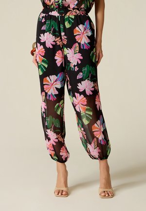 Oltre, PANTALONI JOGGERS FANTASIA - Broek - nero