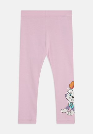 Rózsaszín leggings pamutkeverék anyagból, az alsó lábszáron egy karakter illusztrációval. Simás textúra, elasztikus derékpánt.