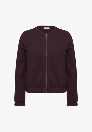 Street One, LIGHTWEIGHT STRUCTURED SWEATSHIRT JACKET WITH A ZIPPER - Sweat zippé - berry plum
