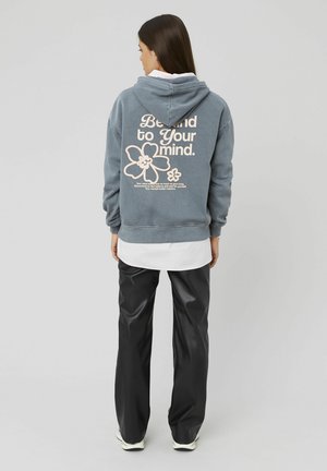 COL CAPUCHE DÉLAVÉ IMPRIMÉ DEVANT DOS - Sweatshirt - gris