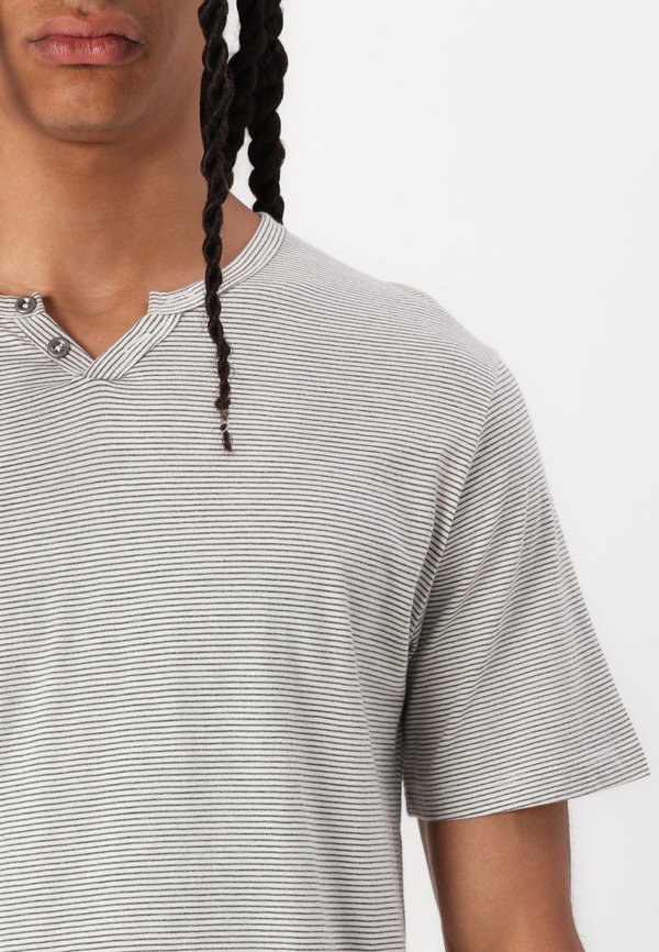 JJESPLIT NECK STRIPE TEE - Print T-shirt - cloud dancer4