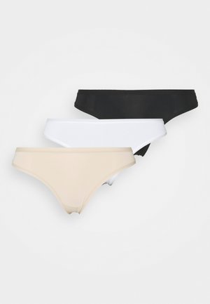 Lindex POLLY THONG 3 PACK - Tanga - black/white/nude