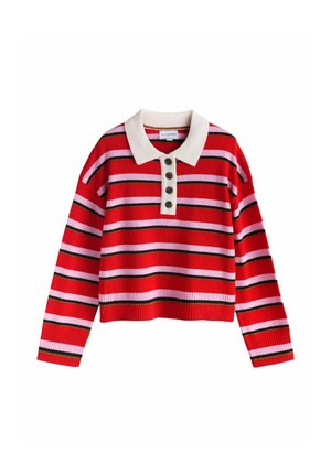 REGULAR FIT  - Bluză polo - red pink stripe