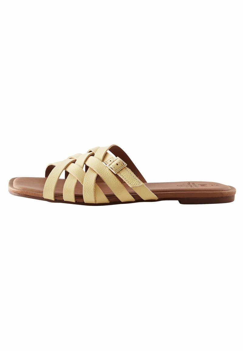 Next FOREVER COMFORT CROSS STRAP REGULAR WIDE FIT - Slip-on sandaler - light yellow