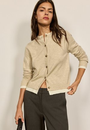 BHOEM, DOUBLE-LAYER LONG SLEEVE CARDIGAN - Cardigan - natural