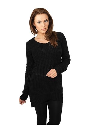 Urban Classics, LADIES LONG WIDENECK SWEATER - Pullover - black