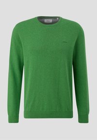 s.Oliver MIT LOGO-STICKEREI - Strickpullover - grün