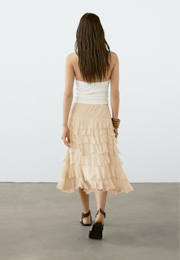 RUFFLED - A-line skirt - beige4