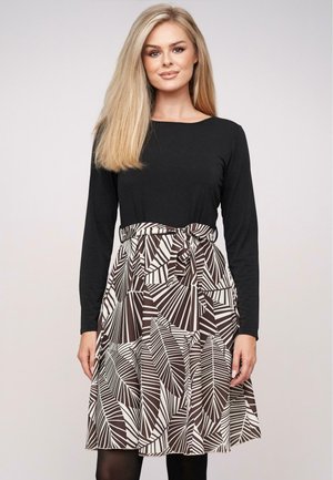 LONGSLEEVE WITH FLORAL  - Day dress - black brown