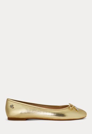 Lauren Ralph Lauren, JAYNA METALLIC NAPPA LEATHER FLAT - Ballerina's - gold-coloured