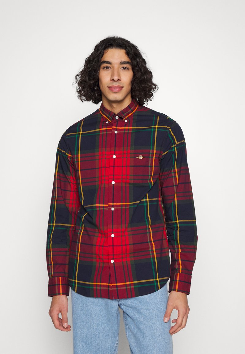 GANT Reg Poplin Tartan Check Shirt – Camicia Uomo In Cotone, Tessuto Popeline, Taglio Regular, Fantasia Tartan