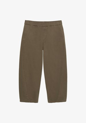 PULL&BEAR, ELASTICATED WAIST - BARREL TROUSERS - Pantalon classique - brown