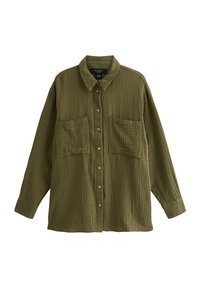 New Look Curves CURVES CRINKLED TEXTURE - Camicia - khaki