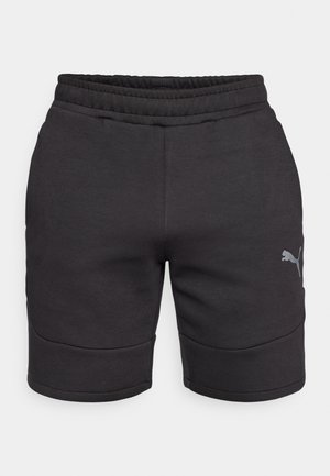Sorte shorts lavet af blødt stof med elastisk talje. Har et diskret logo på nedre venstre ben og et strømlinet design.