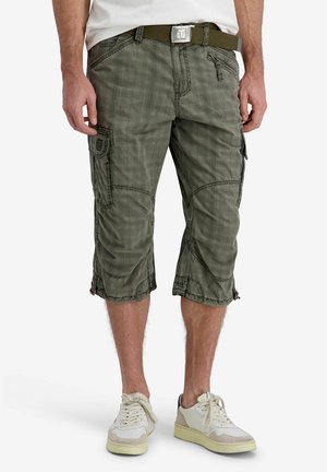 TIMEZONE, LOOSE FIT SHORTS GÜRTEL CARGO STYLE WADENLANG KARIERT  - Shorts - grün