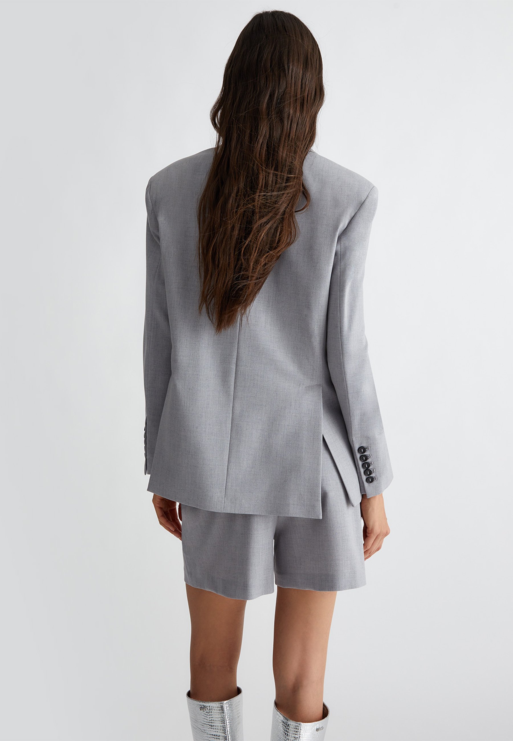 アウターその他 LIU JO Woman Blazer Dove Grey CF4304J1857 X060C Blazer in denim colore denim blu scuro | Liu Jo