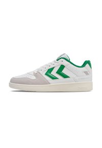 Hummel ST POWER PLAY PL - Clay court tennis shoes - white green