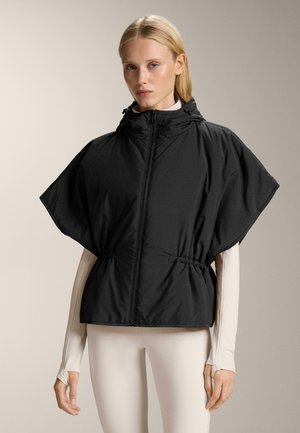 HOODED PADDED - Poncho - black
