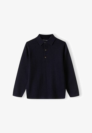 FRONT TEXTURED LONG SLEEVE - Top dugih rukava - navy