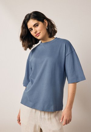 SHORT SLEEVE SOFT TOUCH PEACHED FEEL HEAVYWEIGHT - Pamata T-krekls - blue