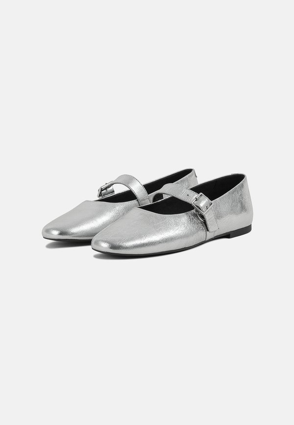JOLIN - Ankle strap ballet pumps - silver4